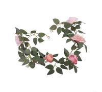 Rose Vine Arch for Wedding Decoration with Artificial Blooms and Natural-Looking Foliage Designed for Outdoor Use and Reusable Display (Pink-1)