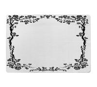Rose & Vine Silhouette Designer Rug Benjamin Tate Design Natural Large