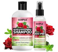 Rose Water for Hair Duo Set - 2 In 1 Shampoo and Conditioner Hair Care Set with Moisture Renewing Spray - Shampoo for Dry Hair & Refreshing Loc Mist for Dreadlocks, Braids & Natural Curls