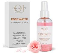 Rose Water Hydrating Toner Spray - Organic Aloe Vera & Hibiscus Face Mist, Alcohol Free & Dermatologist Tested for Sensitive & All Skin Types - 120ml