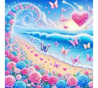 Rose Wave Butterfly 60 Piece Jigsaw Puzzles for Adults, Colourful, Fun, Challenging and Brainteasing Adults jigsaw puzzles 60 Pieces, Beautiful Decoration Puzzle