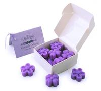Rose Wax Melts | Highly Scented | Soy Wax | Handmade Flower Shaped Pastel Purple Wax Melts with Gift Box and Poem