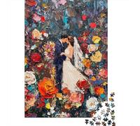 Rose Wedding Puzzle 1000 Pieces Beautiful Love Wooden Puzzle for Adults Jigsaw Puzzles Educational Game Gifts 1000pcs (75x50cm)