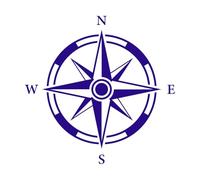 Rose Wind Navigation Vintage Equipment Sign Adventure Direction Arrows to North South west East Directions Engraving Decals 42x42.5cm Art Mural Painting DarkBlue