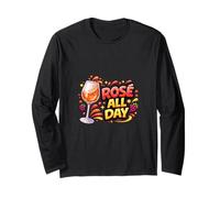 Rosé Wine Lovers Fun Party Mood Colorful Design Long Sleeve T-Shirt
