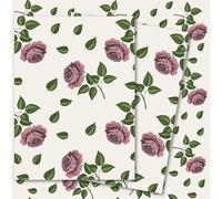 Rose Wrapping Paper - 4 Sheets of Pink Roses Giftwrap and Tags - 70x50cm - Birthday, Anniversary, Wedding, Mother's Day or any occasion Recyclable & Eco Friendly