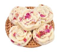 Rose yogurt cake, handmade cheese mooncakes, dairy products, ready to eat milk moon cake, rose flavor Dim sum, substitute breakfast cake, pastries, traditional milk candy gift package (400g)