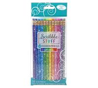 RoseArt Scribble Stuff Fashion Pencil Pack, Rainbow Glitter Galaxy Edition, Unsharpened, Back To School Pencils, 12 Count