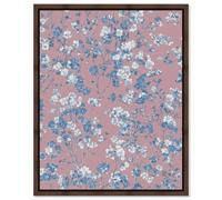 Roseate Drift I Framed Canvas Print Floral Wall Decor by Art Remedy, Walnut Frame, 20 x 24