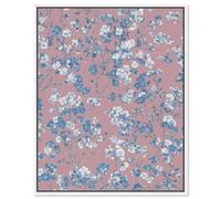 Roseate Drift I Framed Canvas Print Floral Wall Decor by Art Remedy, White Frame, 16 x 20