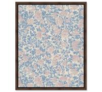 Roseate Drift III Framed Canvas Print Floral Wall Decor by Art Remedy, Walnut Frame, 20 x 24