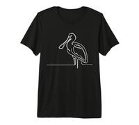 Roseate Spoonbill Line Art Birdwatcher Premium T-Shirt