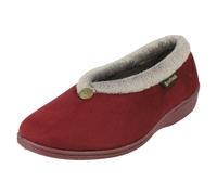 Rosebank Ladies Rosebank Memory Foam Wedge Heeled Slippers Sandra - Burgundy - UK 5