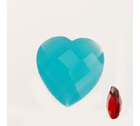 Rosebeading 12x12.5mm Blue Double-sided Faceted Imitation Heart Shape Semi-precious Gemstone-4.6mm Thickness-20pcs