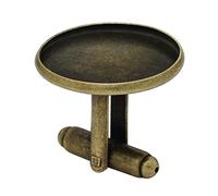 Rosebeading 20PCS Cufflink Blanks with Round Bezel, fit 20mm round cabochons, cufflink settings, Antique Bronze