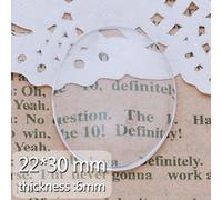 Rosebeading 22x30mm Flat Back Oval Clear Glass Cabochon-6mm Thickness-Jewelry Makings-50pcs