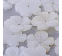 Rosebeading White Natural mother of pearl Flower shell beads shell charm central hole 1mm diy Jewelry Making,sold 10pcs/lot