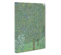 Rosebushes Under The Trees By Gustav Klimt Canvas Print | Gallery Wrapped 30mm Frame Wall Art | 30x20 inches | Ready to Hang | Classic Landscape Picture | Living Room Bedroom Lounge Office