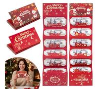 Rosecode 2 Pack Christmas Cash Gift Envelopes 6 Slots for Cash,Card Xmas Money Holders with Envelopes for Christmas Party Gift Surprise Money Holder for Men Women(Red)