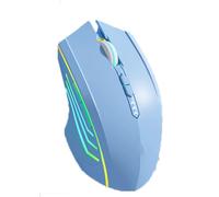 ROSEEONNE mouse Wireless Mouse 2.4G Ergonomic Optical Pointing Device Computer Mouse For Computer 7 Buttons 2400 DPI Battery Display witeless mouse(Blu)