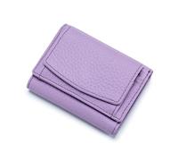 ROSEEONNE Purses for Women Genuine Leather RFID Blocking Wallet Slim Anti-Credit Card Fraud Card Holder Organizer Folding Purse Compatible with Women and Men Wallet(Light Purple)