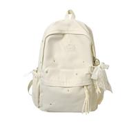 ROSEEONNE satchel bag Stylish Lightweight Minimalist Backpack school bag | With Fresh Style, Durable Spacious Daypack for New Term Gift Back-to-school season(White)
