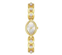 ROSEEONNE Watch 2-Pack Elegant Quartz Watch Fashionable Formal Elegant Oval Dial Bracelet Watch Can be Given as a Gift to Women Wrist Watches(Gold White)