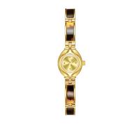 ROSEEONNE Watch 2-Pack Waterproof Quartz Watch Tortoise Amber Bracelet Retro Round Small Dial is a Beautiful Watch Gift for Women Wrist Watches(Gold)