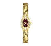 ROSEEONNE Watch 2-piece Oval Watch Wheat Ear Quartz Watch Waterproof Bracelet Watch Suitable for Exquisite Gifts for Girlfriends or Wives Wrist Watches(Gold red)
