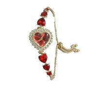 ROSEEONNE Watch 2pcs Women Watch Heart Shaped Diamond Bracelet Wristwatch Analog Quartz Wrist Watches is a Fashionable Gift for Ladies Wrist Watch(Rot)