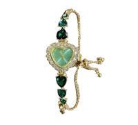 ROSEEONNE Watch 2pcs Women Watch Heart Shaped Diamond Bracelet Wristwatch Analog Quartz Wrist Watches is a Fashionable Gift for Ladies Wrist Watch(Grn)