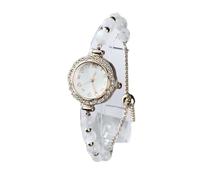 ROSEEONNE Watch 2pcs Women's Bracelet Watch Analog Quartz Elegant Wrist Watches Crystal Slim Strap Suitable for Ladies' Exquisite Circular Gift Wrist Watch(Wei)