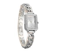 ROSEEONNE Watch 2pcs Women's Square Bracelet Watch Stainless Steel Band Quartz Rhinestones Adjustable Wristwatch is a Luxury Gift for Women Wrist Watch(Silver)