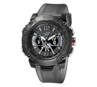 ROSEEONNE Watch Dual Display Waterproof Sports Watch Outdoor Student Digital Electronic Watch Multi-Function Suitable for Men's Gift Wrist Watches(Transparent Gray)