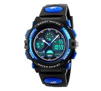 ROSEEONNE Watch Dual Movement Electronic Watch Sports Digital Watch Multi-Function Luminous Waterproof Suitable as A Men's Gift Wrist Watches(Blu)