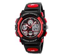 ROSEEONNE Watch Dual Movement Electronic Watch Sports Digital Watch Multi-Function Luminous Waterproof Suitable as A Men's Gift Wrist Watches(Rot)