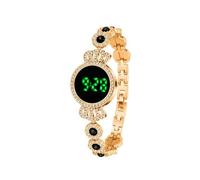 ROSEEONNE Watch Electronic Full Diamond Women's Watch Stainless Steel Luxury Bracelet Quartz Digital Wristwatch a Simple Birthday Gift Wrist Watch(Rose Gold Black)