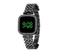 ROSEEONNE Watch Quartz Digital Watch Electronic Full Diamond Women's Wristwatch Stainless Steel Luxury Bracelet Quartz Digital Wristwatch a Simple Birthday Gift Wrist Watch(Nero)