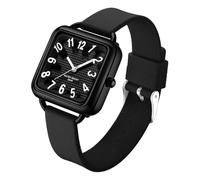 ROSEEONNE Watch Simple Exam Watch Waterproof Digital Scale Quartz Fresh Watches with Silicone Strap Wrist Watches(Nero)