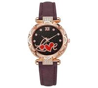 ROSEEONNE Watch Women's Casual Watch Leather Strap Analog Quartz Simple Wristwatch is a Light Luxury Gift Suitable for Girlfriend and Wive Wrist Watch(Lila)