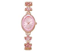 ROSEEONNE Watch Women's Watch Luxury Petal Bracelet Elegant Wristwatch Oval Dial Simulated Quartz Wrist Watches Suitable as a Women's Gift Wrist Watch(Rose)