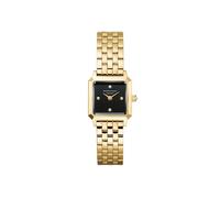 Rosefield Boxelle Women's Watch Black Matte Dial Gold Steel Bracelet 19.5mm