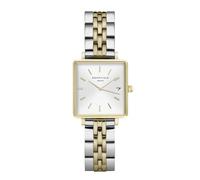 Rosefield Women's Watch The Boxy XS Gold Square Case - White Dial with Gold & Silver Steel Strap QMWSSG-Q023