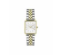 Rosefield Women's Watch The Boxy XS Gold Square Case - White Dial with Gold & Silver Steel Strap QMWSSG-Q023