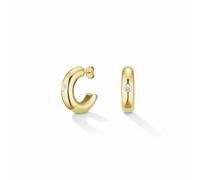Rosefield Gold Plated Solitaire Hoops Earrings