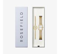 ROSEFIELD Ladies Mini Octagon White Dial Golden Bracelet Watch & Tree of Life Crystal Bracelet Gift Set MWGTG-X297