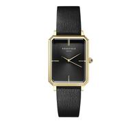 Rosefield Octagon Black Sunray Black Leather Gold with a Black Dial and a 23 x 29mm Gold Case OBSBG-O49 Leather