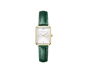 Rosefield Octagon XS Women's Green Leather Watch 24mm
