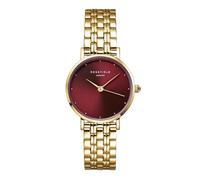Rosefield Women's Small Edit White MOP Dial Half-Moon Steel Duotone Case and Bracelet SEWDSG-SE03 Dress Watch, White/Gold/Silver, 26mm, White/Gold/Silver, Classic