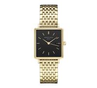 Rosefield Women's Watch The Boxy: Gold 26 * 28mm Square Case with Black Dial and Gold Strap - QBSG-Q017
